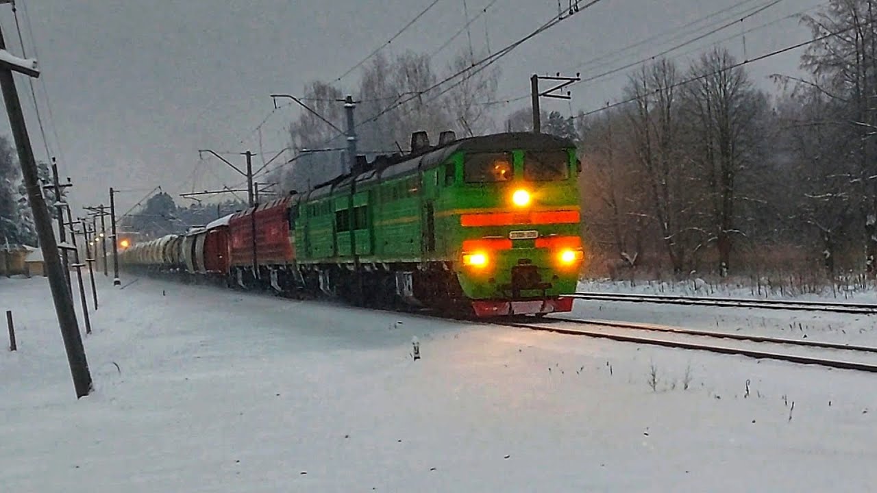 2TE10U-0218+2M62UM-0119 with mixed freight train passing stop Jumprava