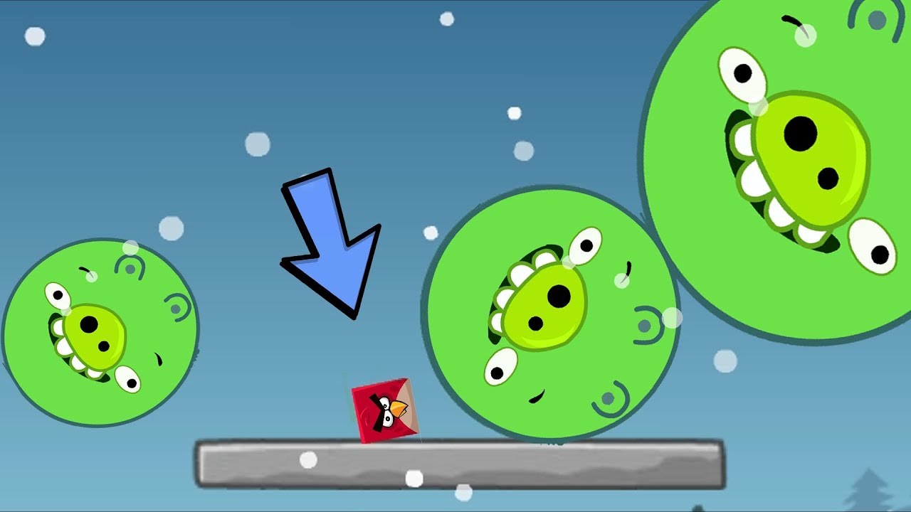 Angry Birds Kick Out Green Pigs - SMALLEST RED KICK OUT ALL GIANT PIGGIES!