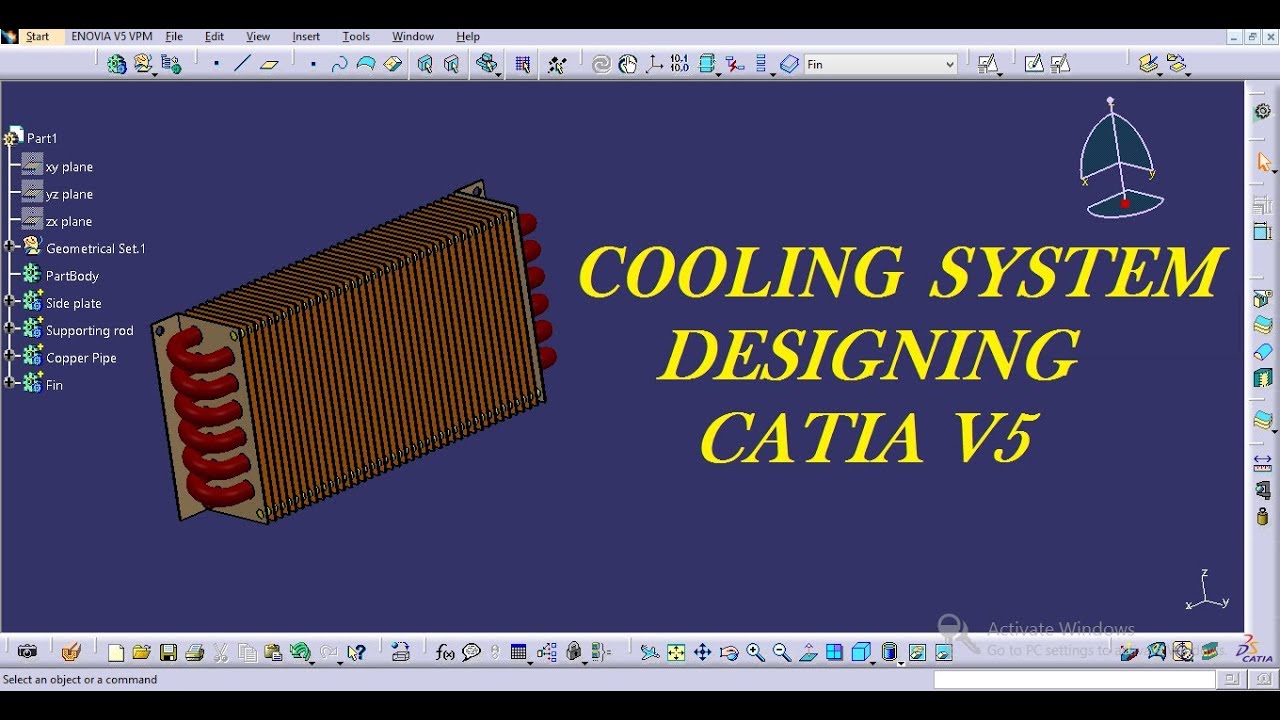 CATIA V5 Tutorial Beginner - Cooling System - Part Design