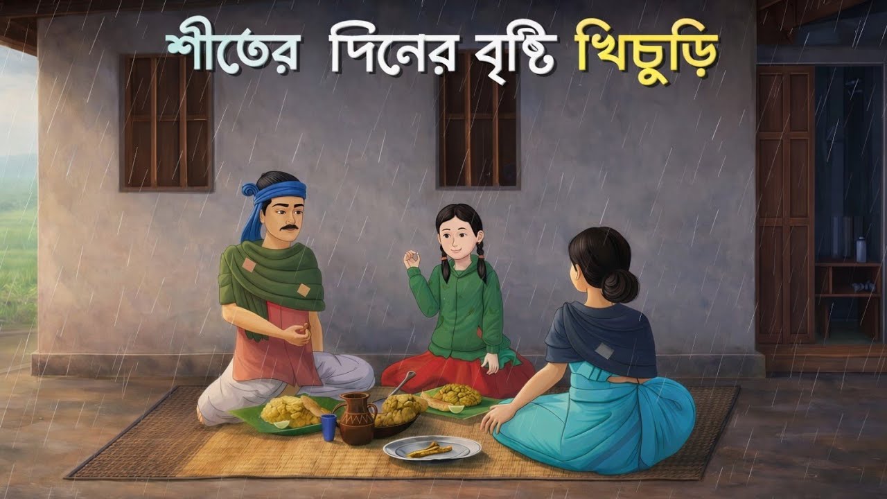 শীতের দিনের বৃষ্টি খিচুড়ি 🤤| Emotional Moral Story |Bangla Village Cartoon | Sundarban Cartoon |