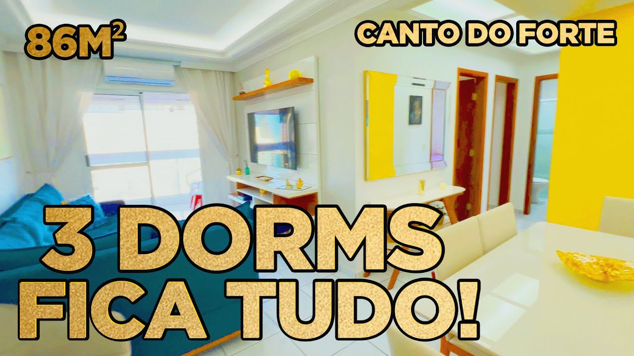 APARTAMENTO PORTEIRA FECHADA DE 3 DORMITÓRIS À VENDA NO CANTO DO FORTE | PRAIA GRANDE.