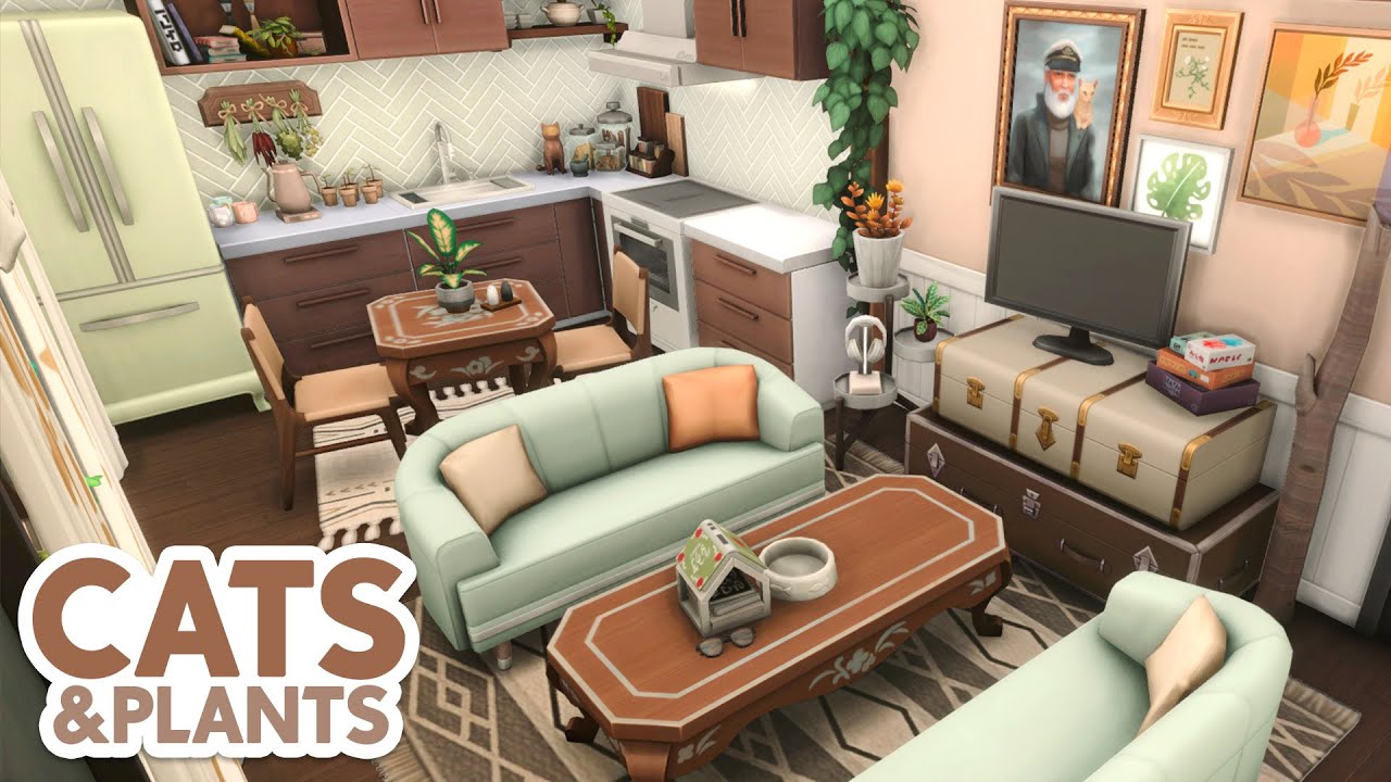 Cat & Plant Lover Apartment // The Sims 4 Speed Build: Apartment Renovation