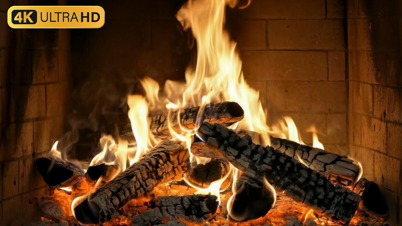🔥 Ultra Cozy Fireplace 🔥 4K – 3 Hours of Relaxing Fire Sounds for Sleep, Study & Meditation