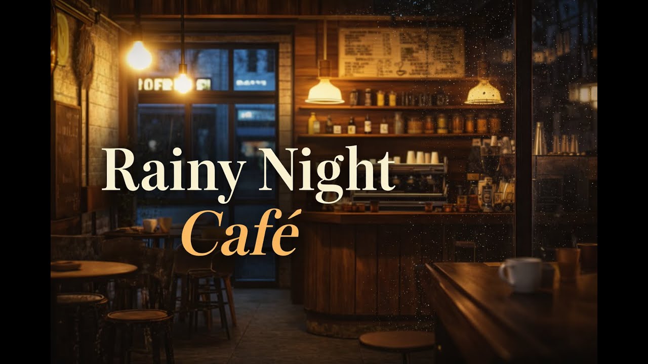 Rainy Night Coffee Shop Atmosphere ☕ Soft Piano Sounds for Sleep, Relaxation and Focus