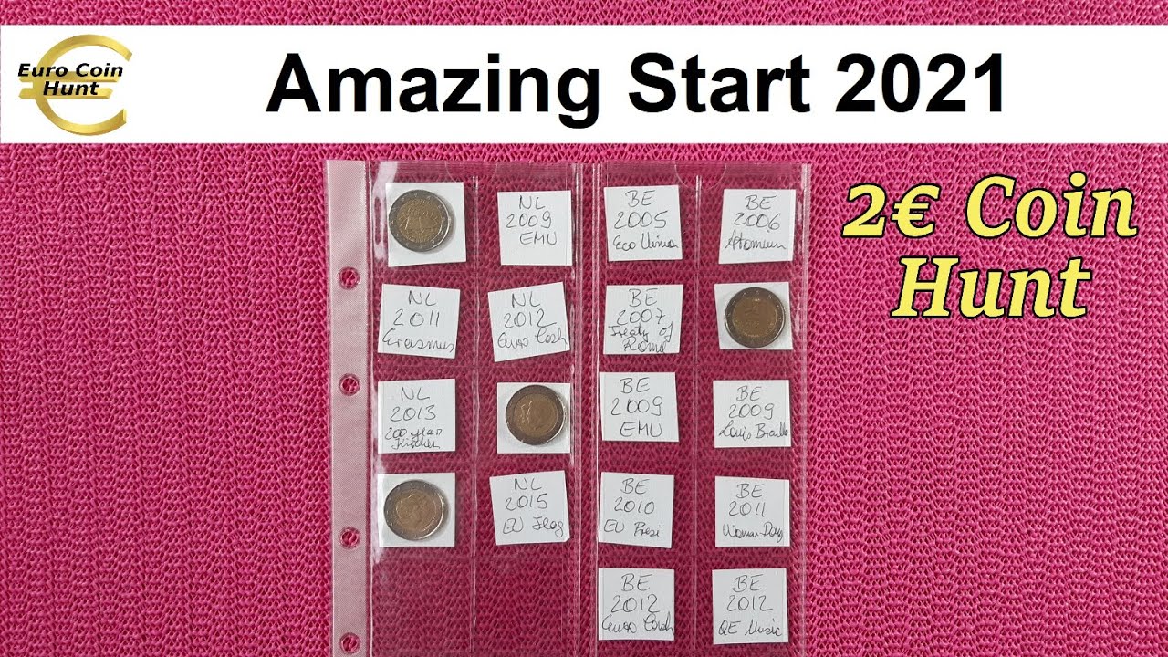 Amazing 2021 Start 2 Euro Coin Roll Hunting 33NLD