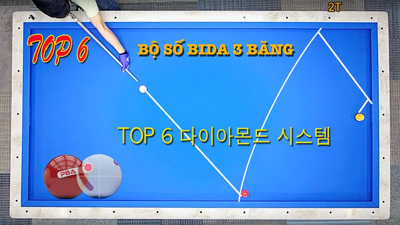 TOP 6 🔴 BỘ SỐ BIDA 3 BĂNG ĐẢO HAY NHẤT - TOP 6 다이아몬드 시스템 - 3 Cushion Billiards System