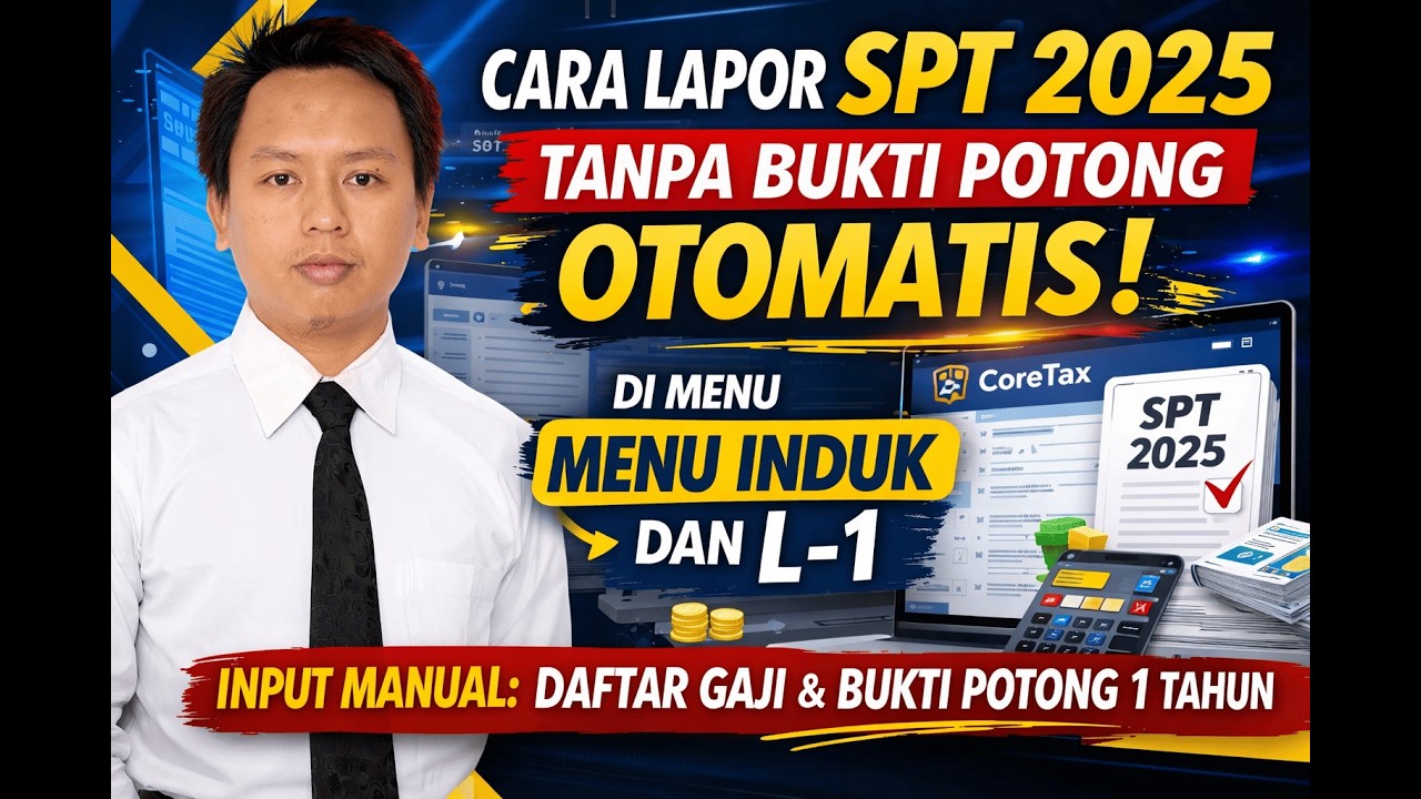 CARA LAPOR SPT 2025 TANPA BUKTI POTONG OTOMATIS DI CORETAX | Isi Manual di Menu Induk & L-1