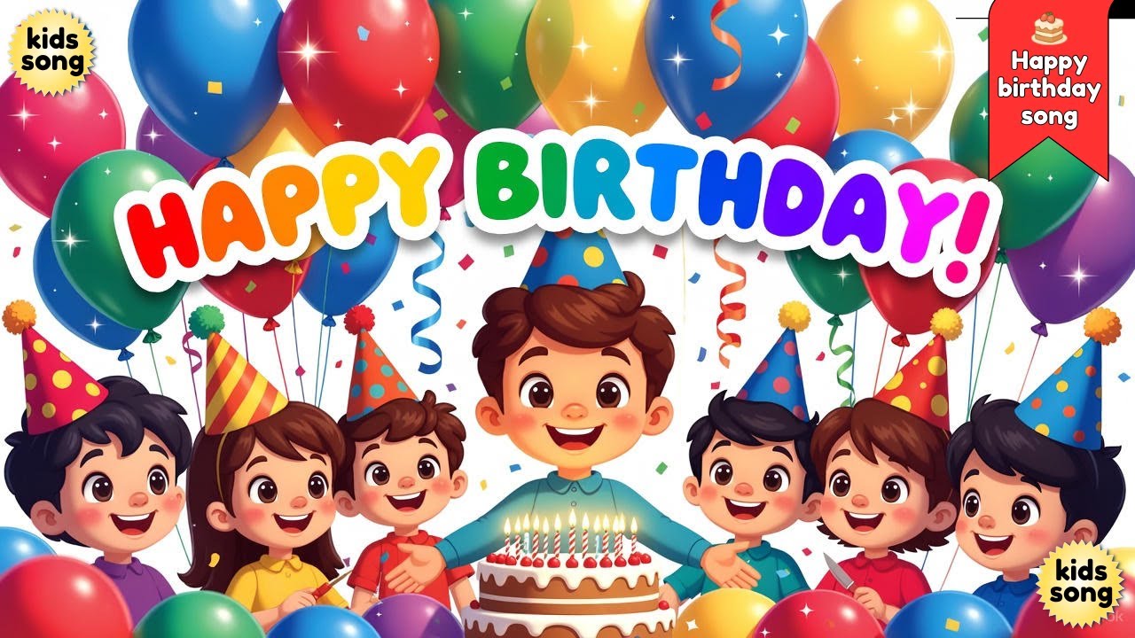 Happy Birthday Song 🎂 | Kids Birthday Party Song | Fun & Cute Cartoon | Birthday Song #happybirthday