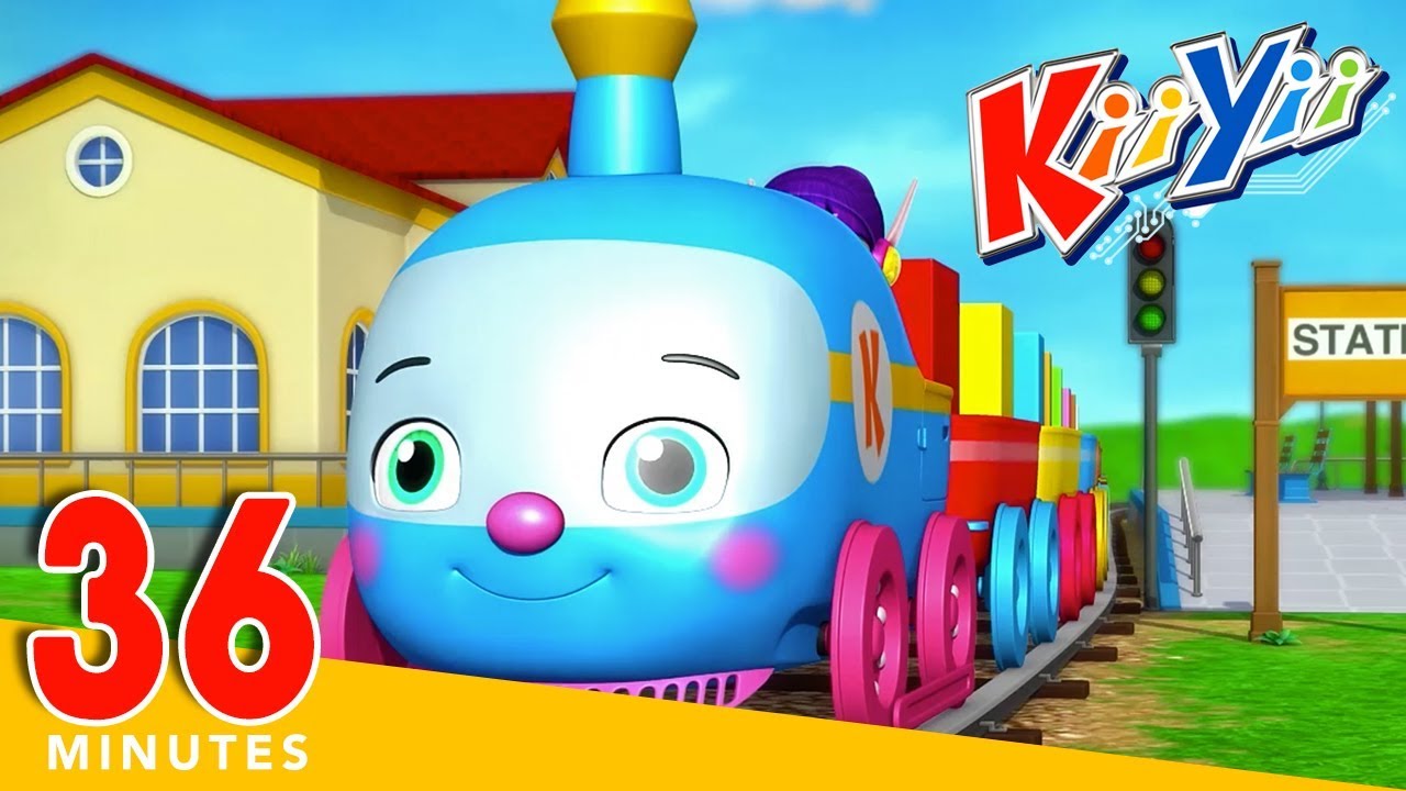 Colour Train | Plus Lots More Nursery Rhymes | 36 Minutes Compilation from KiiYii! | ABCs and 123s