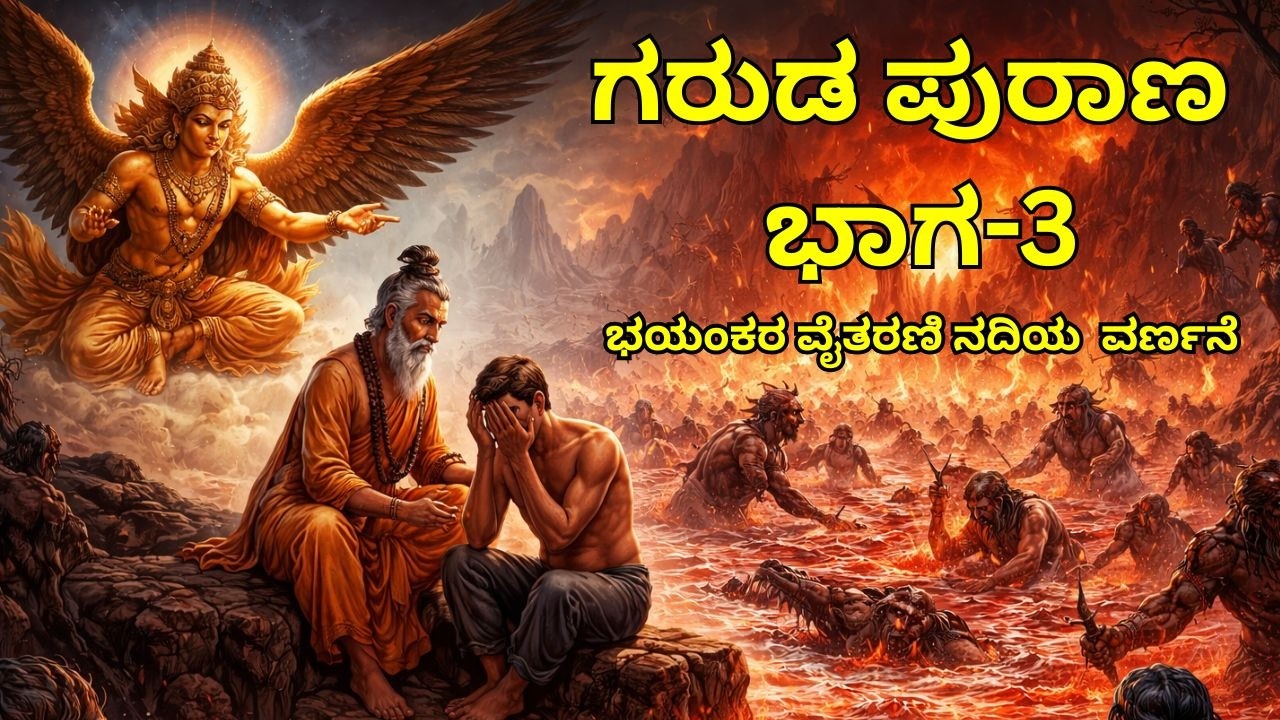 ಗರುಡ ಪುರಾಣ ಭಾಗ-3 | ಭಯಂಕರ ವೈತರಣಿ ನದಿ ವರ್ಣನೆ | ಪಾಪಿಗೆ ಕೊನೆಯ ಎಚ್ಚರಿಕೆ! #garudapurana