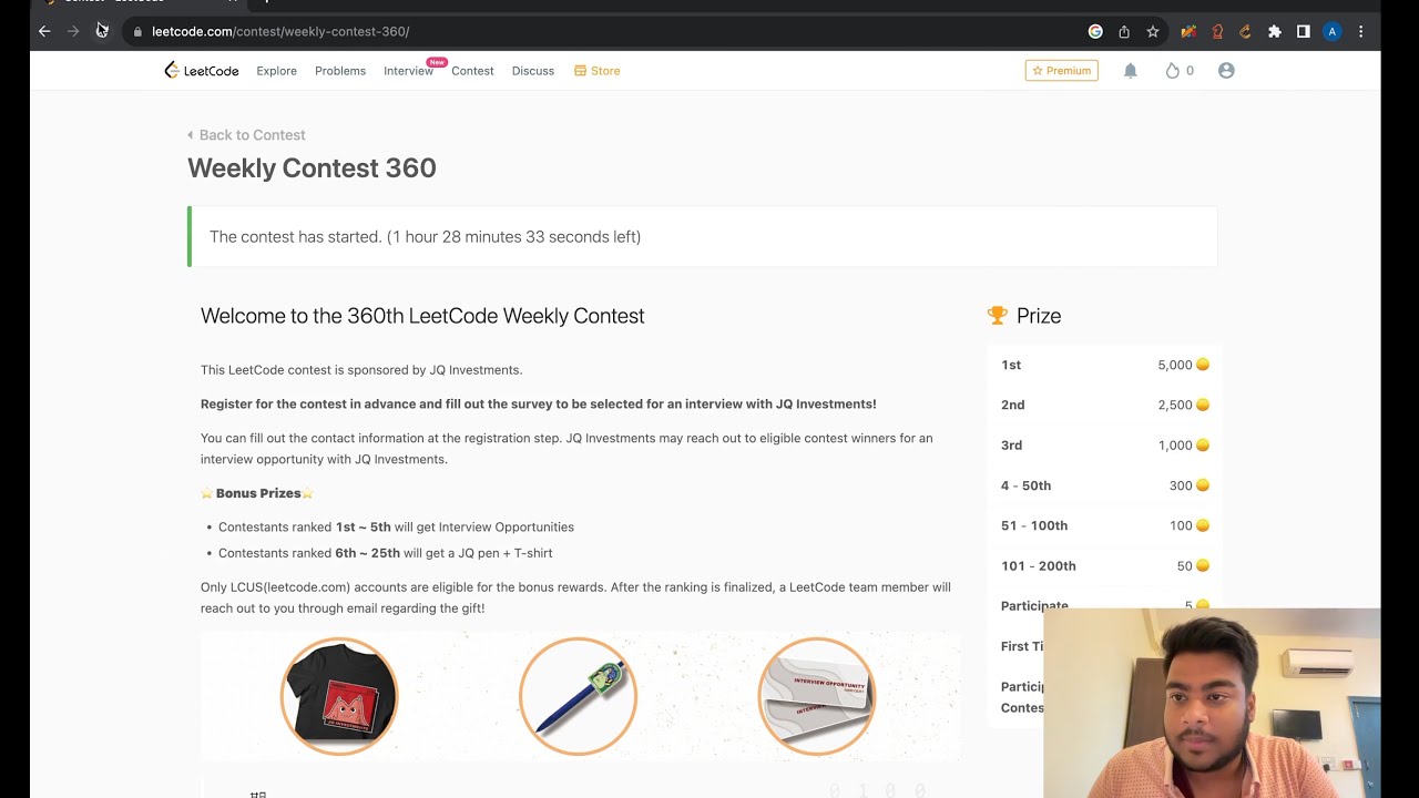 Leetcode Weekly contest 360 Screencast (Top 200)