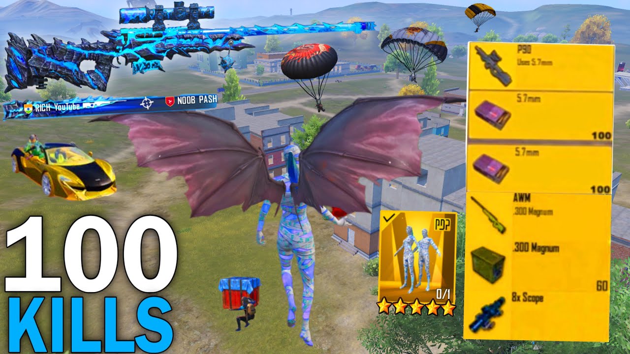 100Kills!😳 NEW BEST LOOT GAMEPLAY with p90+Famas+AWM 🔥Pubg mobile