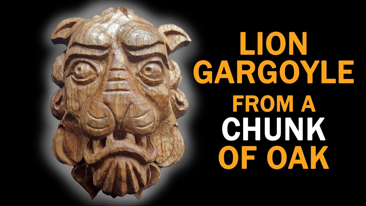 Exploring Wood Carving Techniques | Lion Gargoyle from a Chunk of Oak