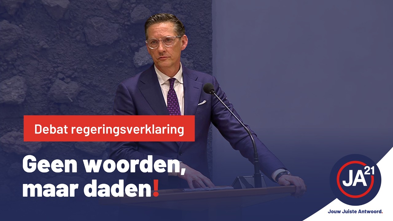 Debat Regeringsverklaring: JA21 zet de prioriteiten op een rij