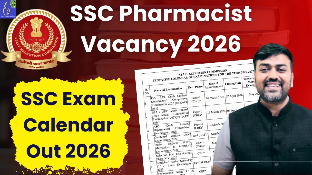 SSC Pharmacist Vacancy 2026 Official Calendar Out 🔥 | SSC Pharma Recruitment 2026 | Exam Schedule