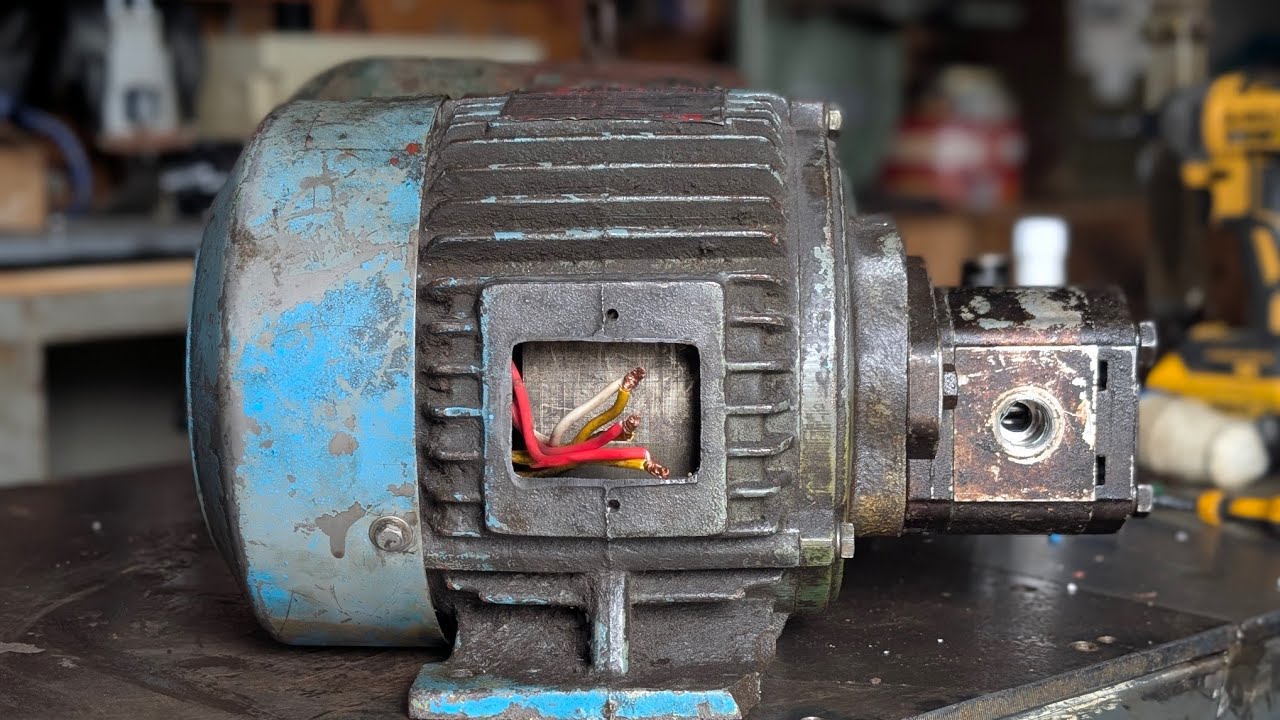 Motor Hàn Quốc 3 pha, công suất 2.2kw. Kèm đầu bơm thủy lực. 