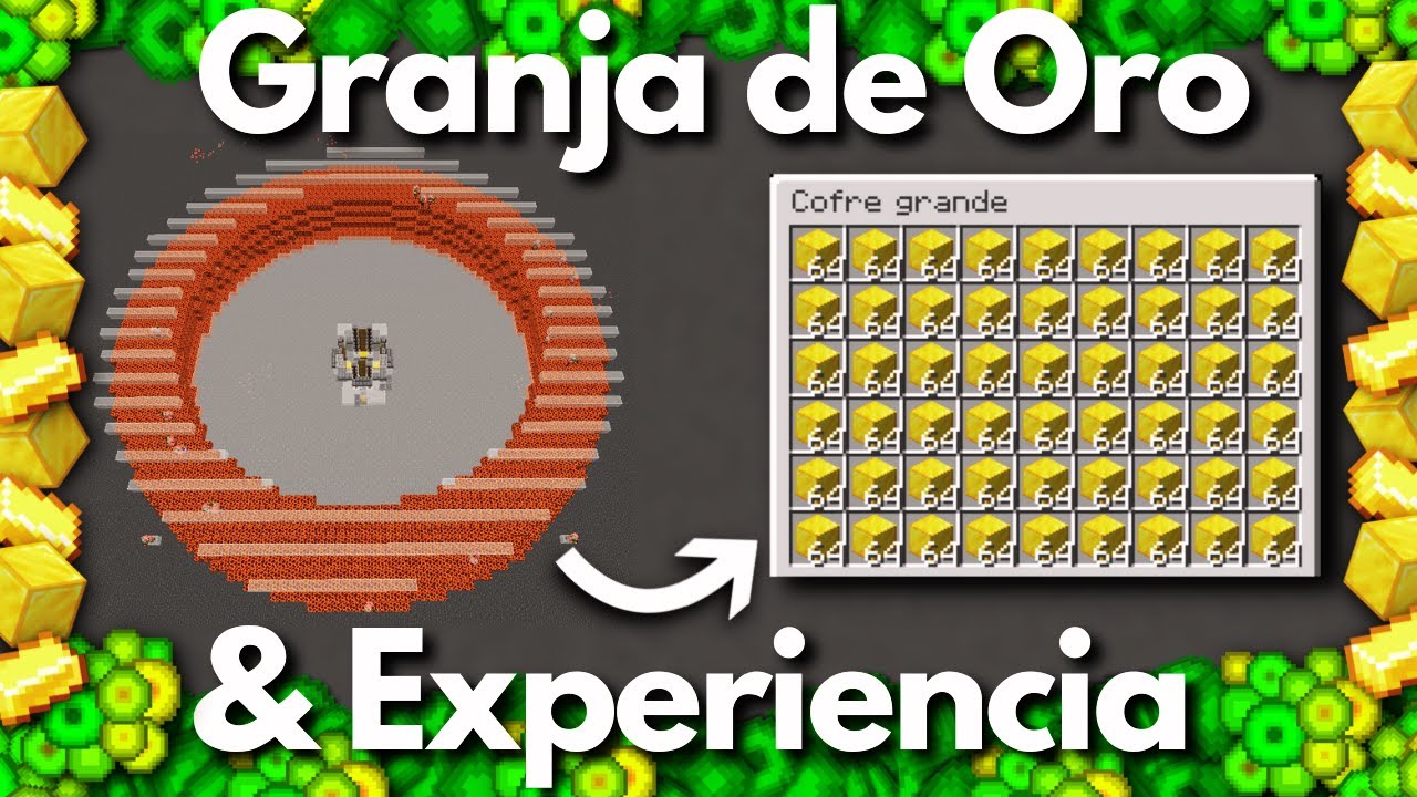 Minecraft Granja de Oro y Experiencia 100% AFK | 1.14+ | [Gold Farm Ilmango]