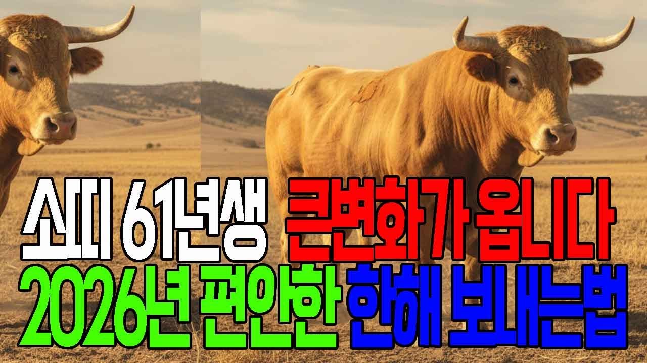 61년생 소띠 큰변화가 옵니다. 2026년 편안한 한해 보내는 방법을 알려드립니다