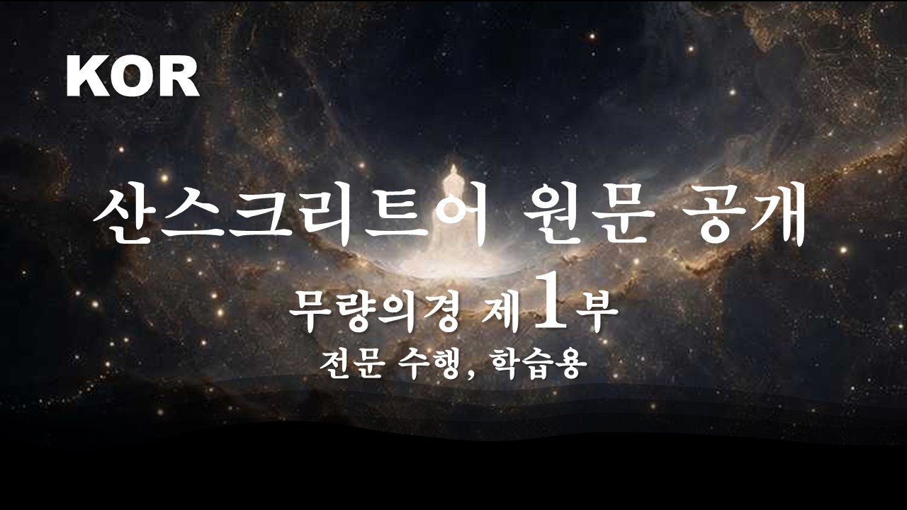 [전문 수행용] 무량의경 산스크리트어 원문 공개 - 제1부 덕행품(Virtuous Actions)