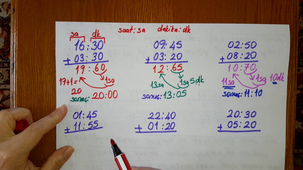 3.Sınıf /Saat  ve Dakika ile Toplama işlemi