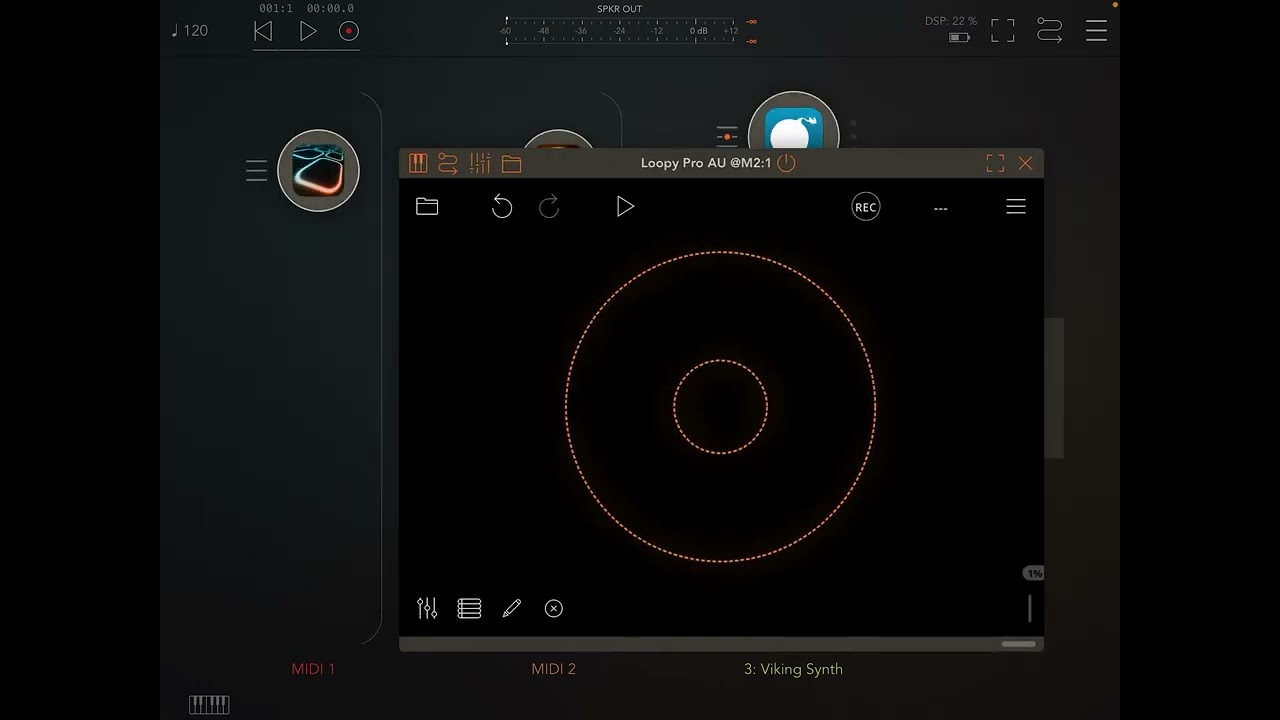 Quick Loopy Pro AUv3 MIDI recorder setup in AUM