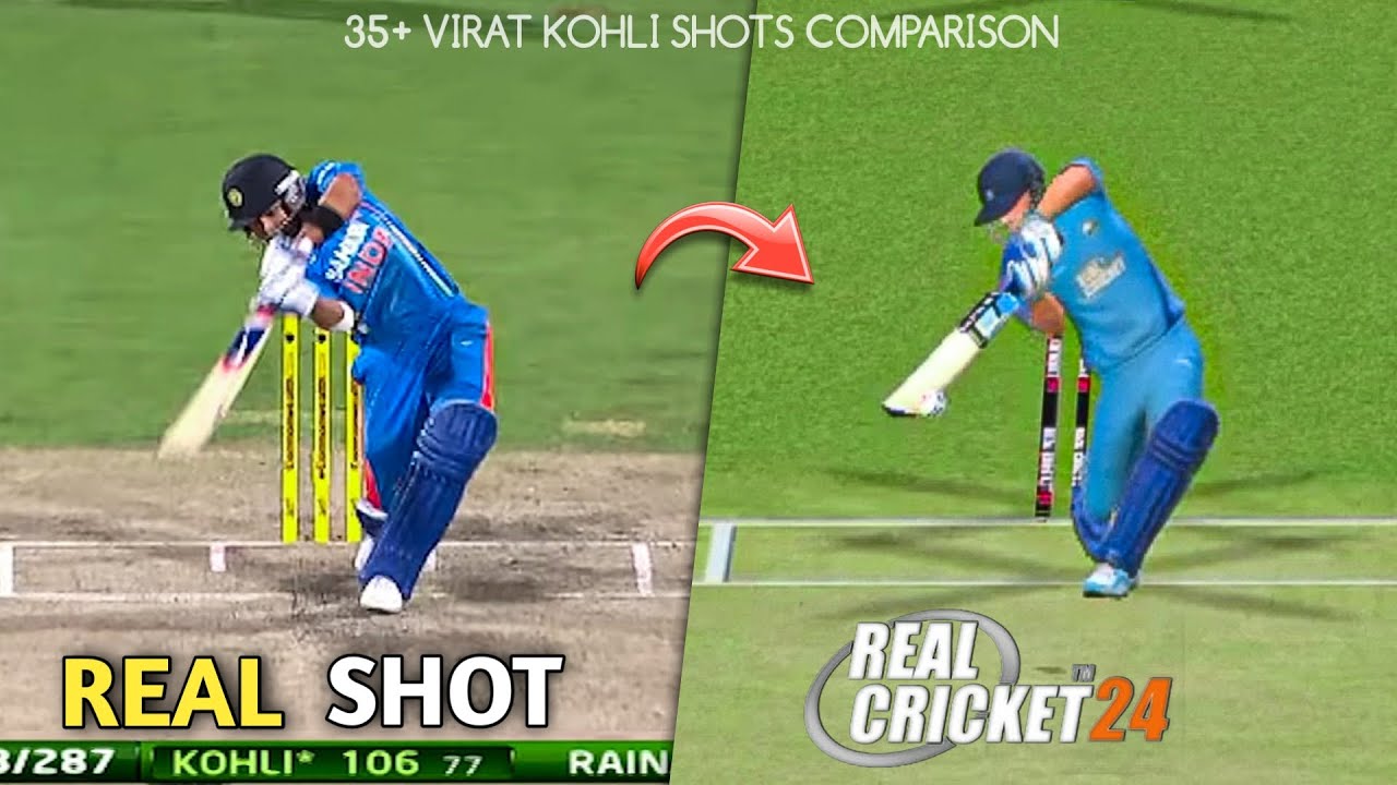 RC24 - Virat Kohli All Shots Comparison 🔥 | REAL vs RC24 | With Shot Map Codes