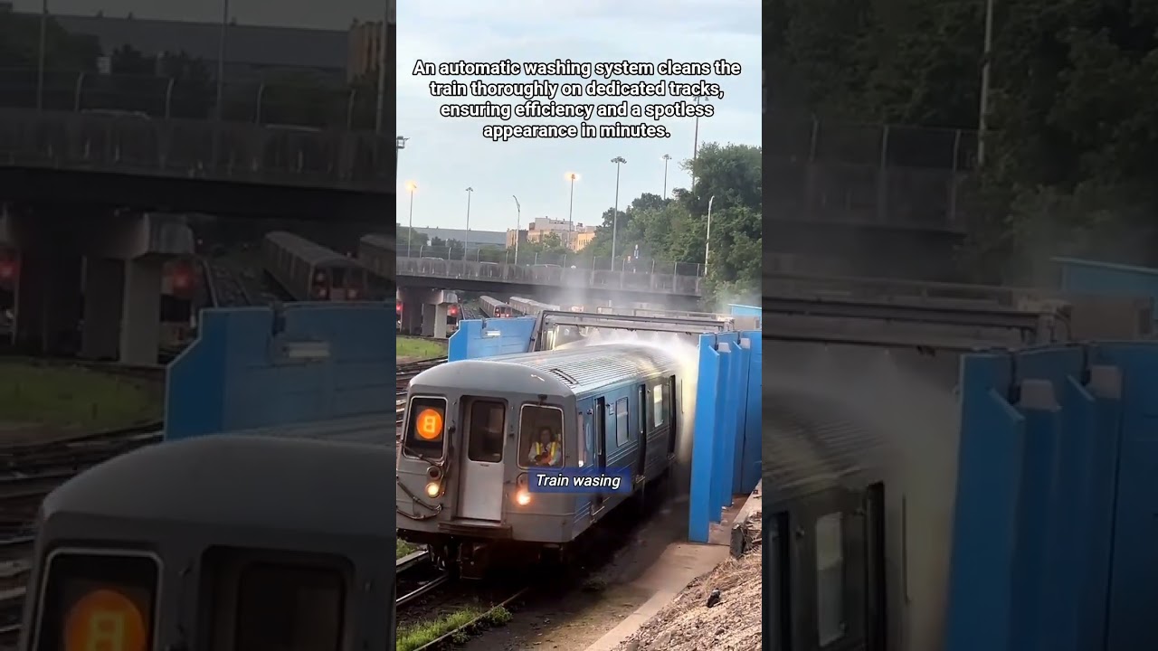 Automatic Train Washing System in Action.
