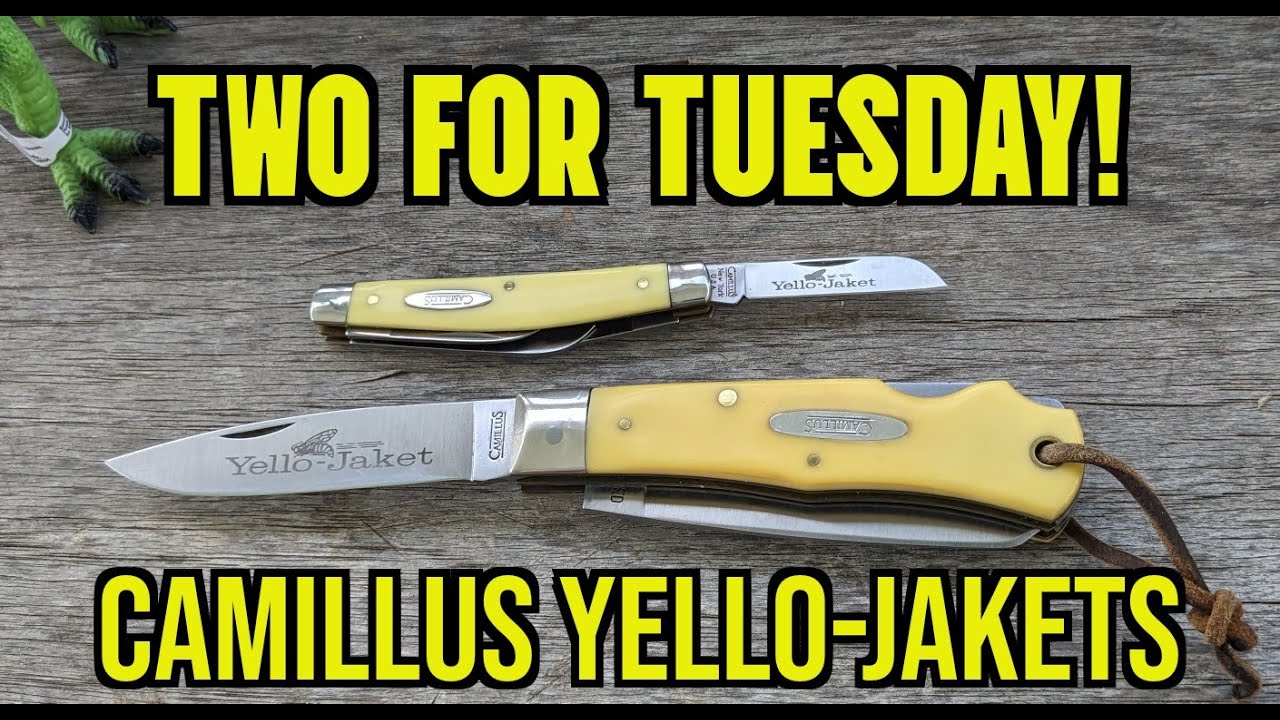 1990&rsquo;s Camillus Yello-Jakets (Jumbo Trapper Lockback No.716 & Congress No.712) Smooth Yellow Delrin