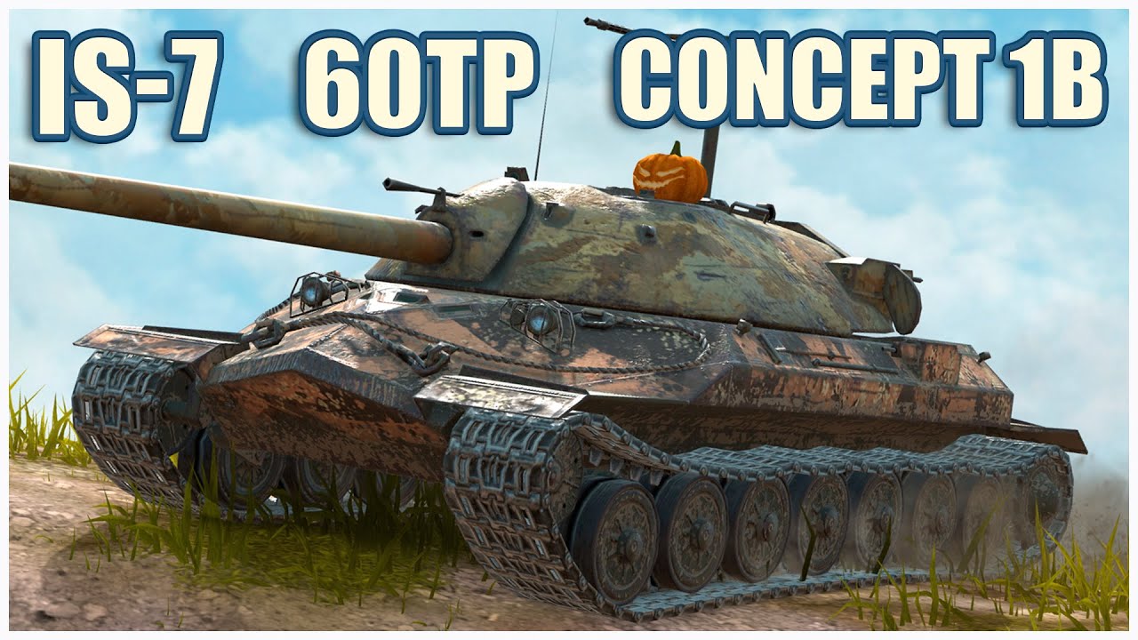 ИС-7, 60TP Lewandowskiego & Concept 1B • WoT Blitz Gameplay