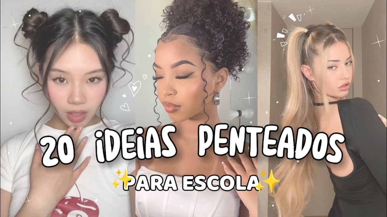 20 melhores PENTEADOS para ESCOLA , lindos e fáceis , tutorial para todos os tipos de cabelo.