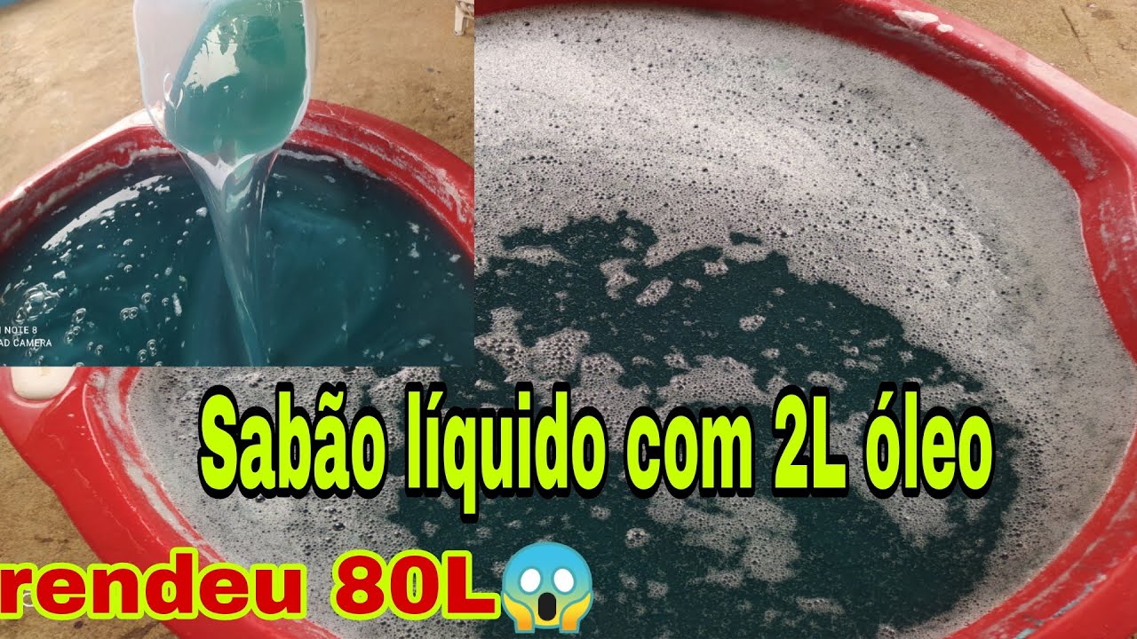 🔴SABÃO LÍQUIDO COM 2 LITROS DE ÓLEO 😱 rendimento de 80 litros (multi uso)POTENTE