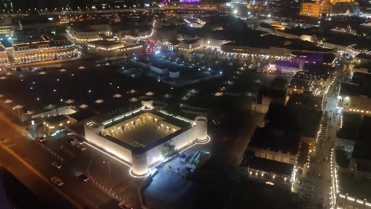 Doha Night View from High Above