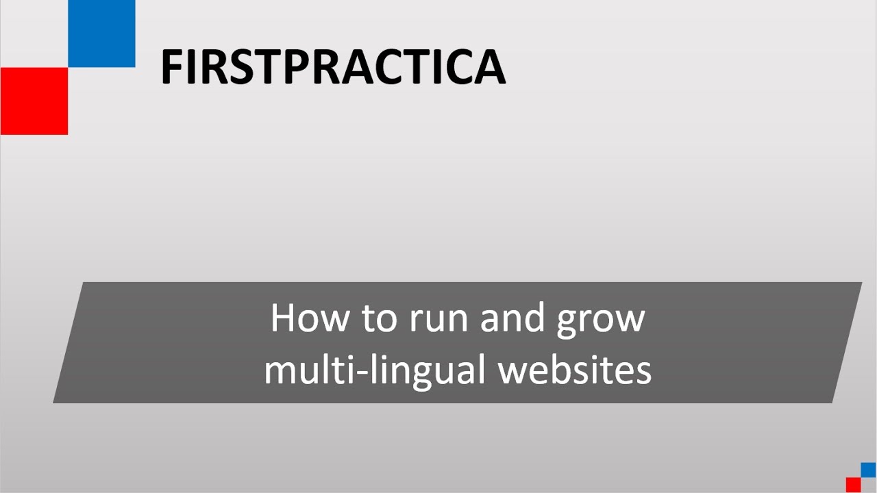 How to setup and run a multi lingual website