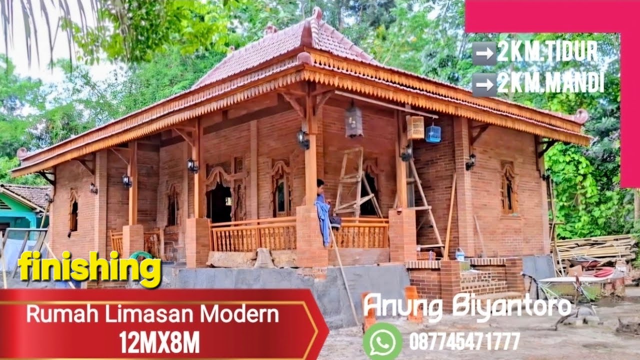 Rumah limasan Bata ekspose 12mx8m 