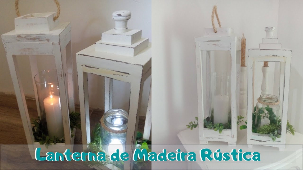 LANTERNA DE MADEIRA RUSTICA