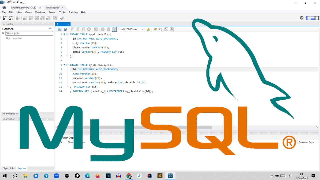 Как установить базу данных MySQL.