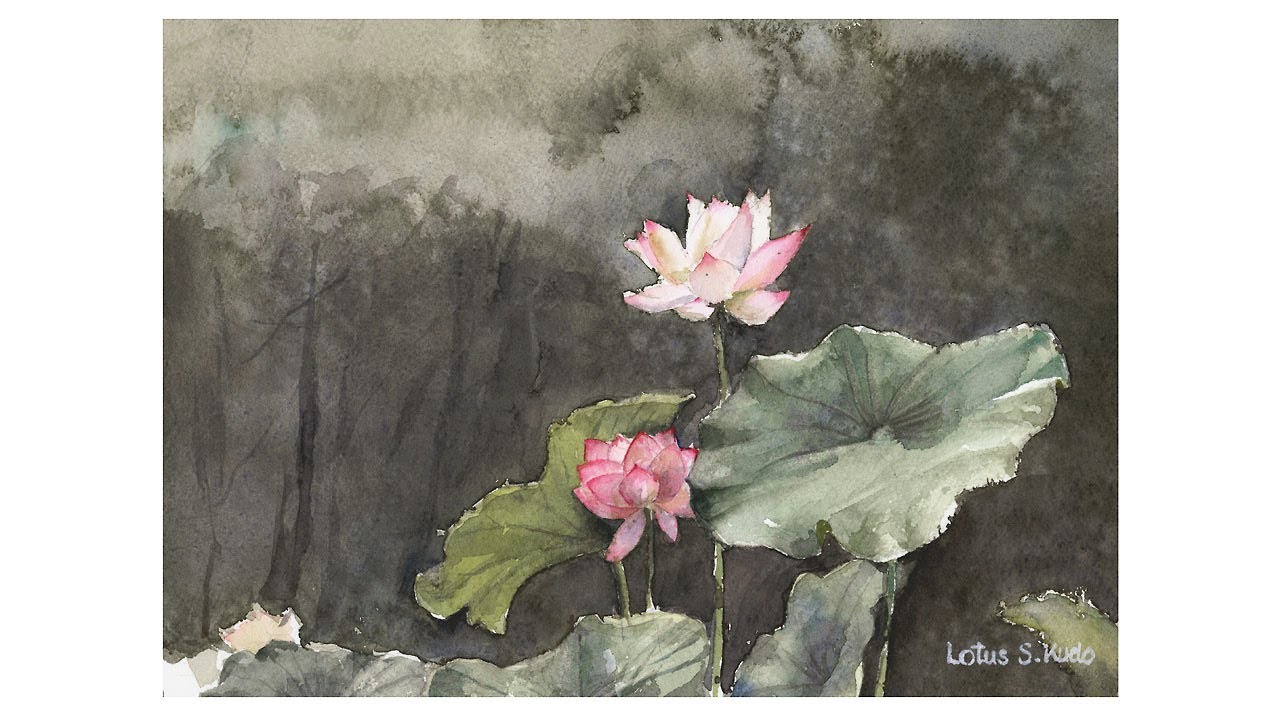 Watercolor / Lotus    水彩画 / 蓮の花