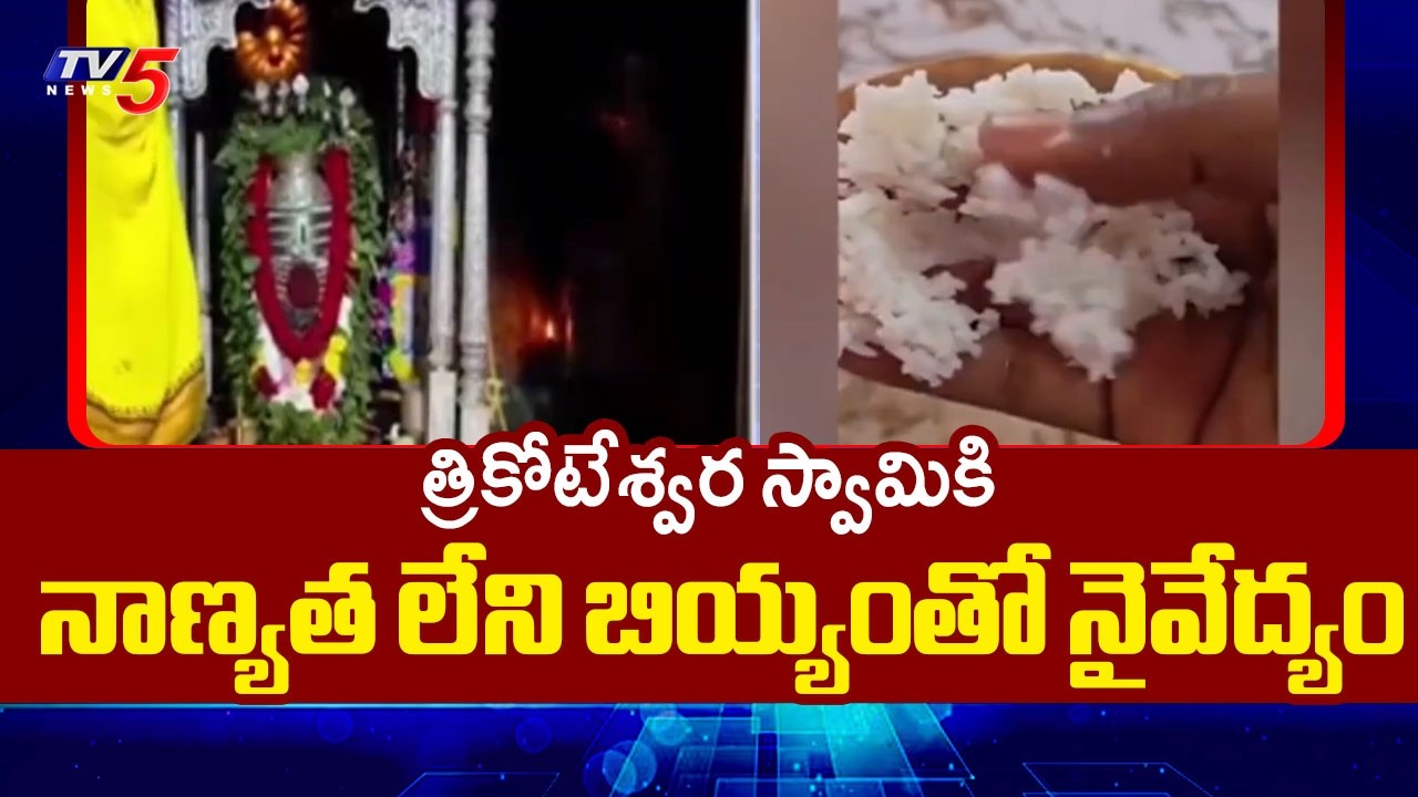 Prasadam Making with Substandard Rice at Kotappakonda Trikoteswara Swamy Temple | TV5 News