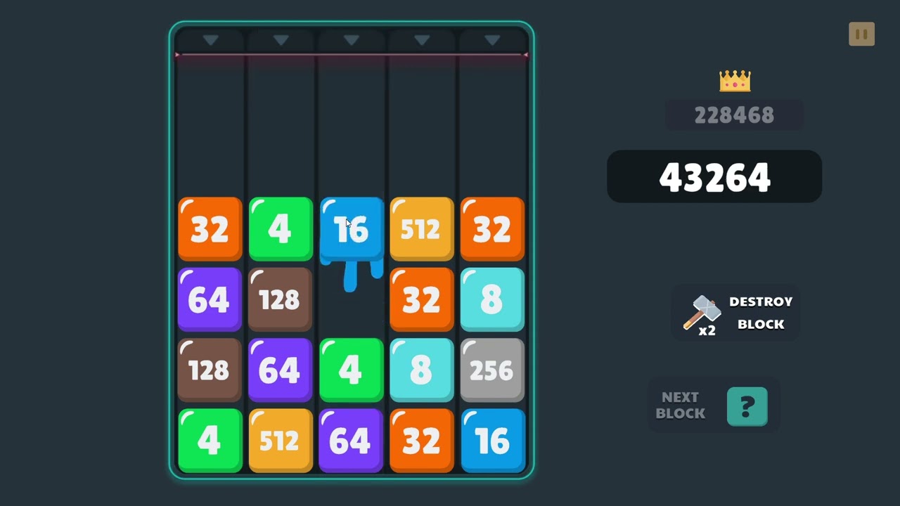 Drop & Merge the Numbers 🕹️ Play Drop & Merge the Numbers on Crazzy Game Time