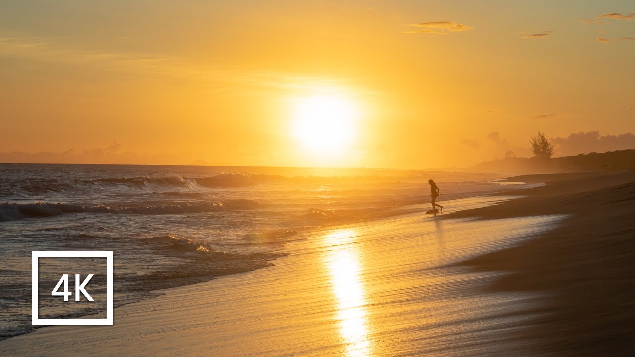 Walking along Kekaha Beach at sunset (Binaural Audio)