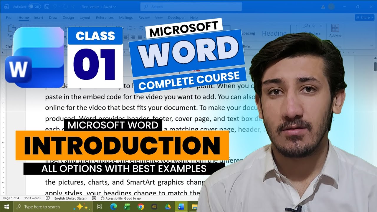 Microsoft Word Introduction First Lecture 