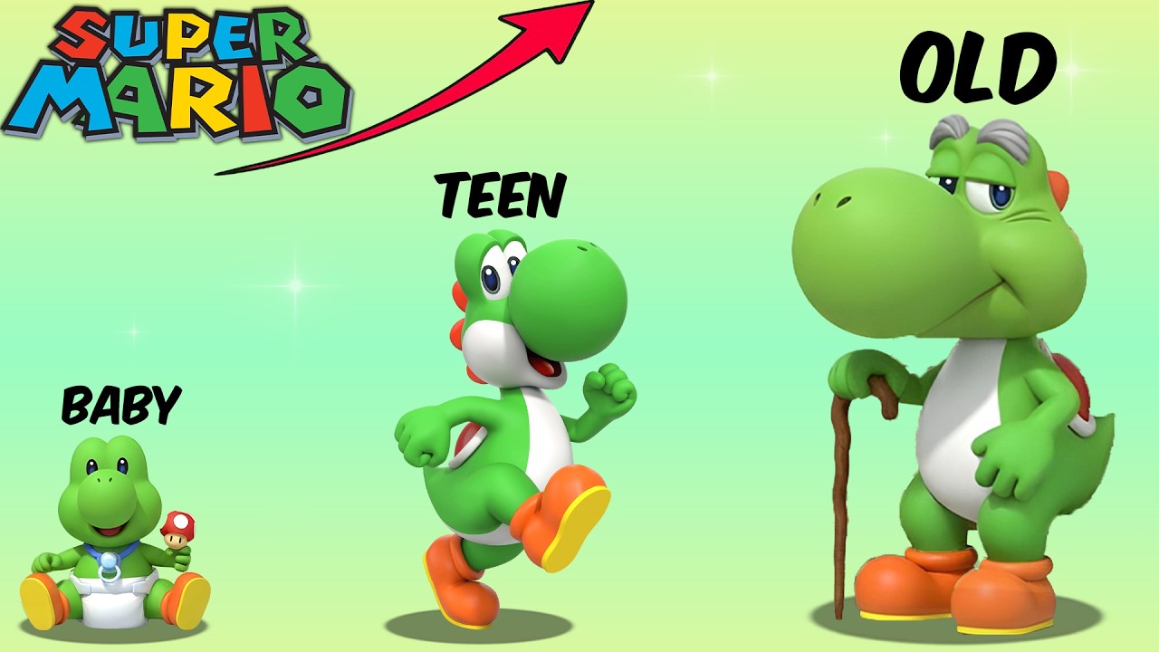 Эволюция персонажей Super Mario Bros. по мере их взросления! | Принцесса Пич, Йоши, Боузер, Луидж...