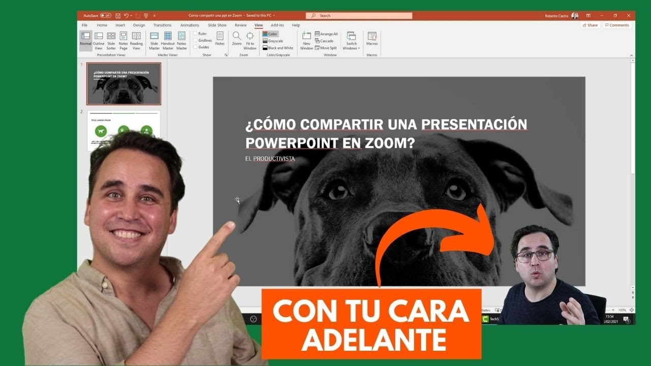 Cómo compartir una presentación POWERPOINT en ZOOM con tu cara adelante y sin software adicional
