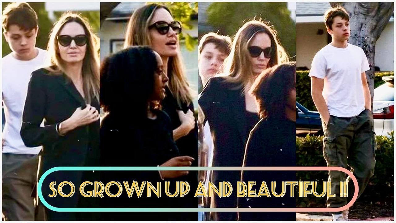 Awww, Knox is Already Taller than Angie! Angie, Knox, and Zahara out and about in LA ❤