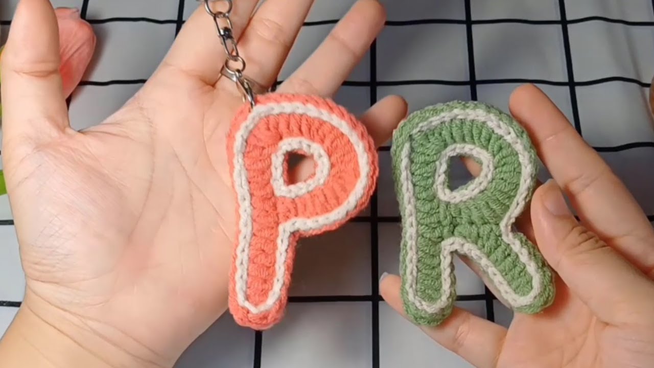 How To Crochet Letters P and R Keychain, It