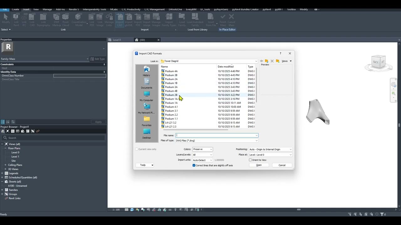 Revit Manual Creation of Complicated Freeform Geometry