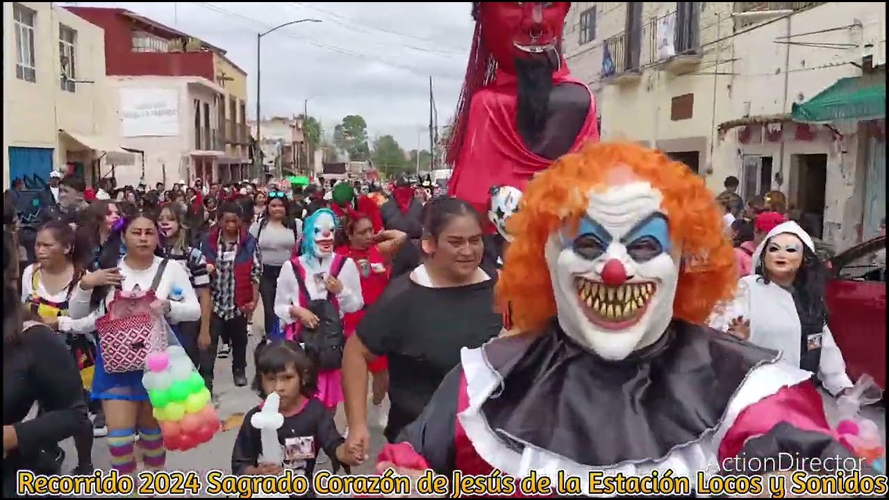 RECORRIDO SAGRADO CORAZÓN DE JESUS LA ESTACIÓN 🎉2024 🎊 GRUPOS DE LOCOS Y SONIDOS🎶🤡😃🎉🔊🎤🎧 PRIMER VIDEO