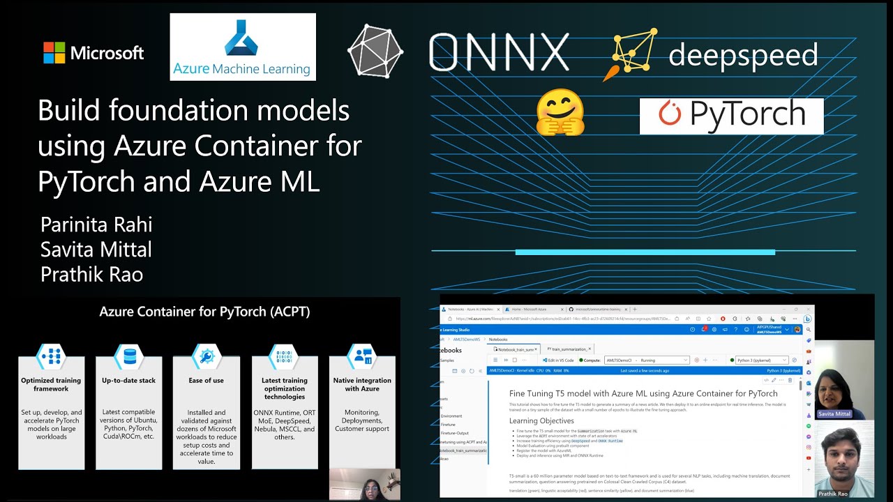 Finetuning T5 Model in AzureML using Azure Container for PyTorch Curated Environment
