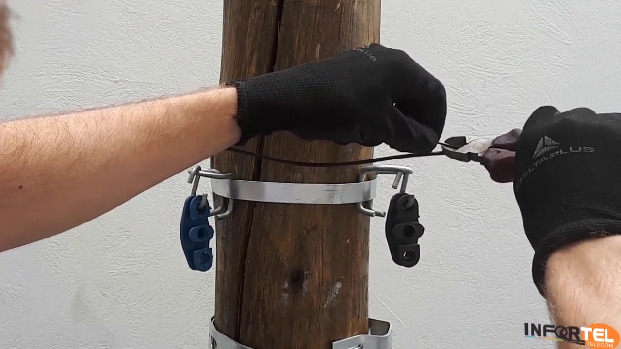 Passagem ancoragem dupla (encabeçamento) de drop com esticador de fios