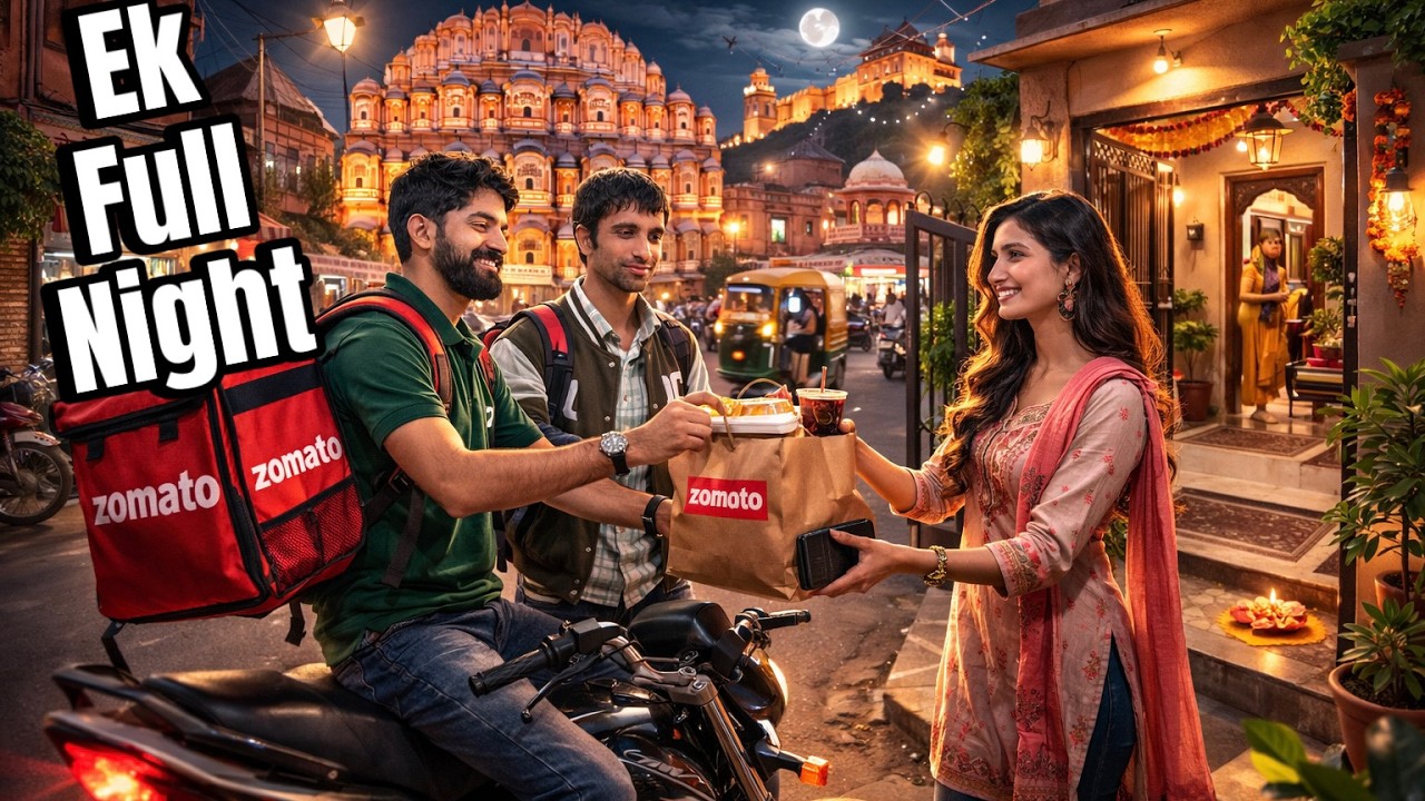 I Worked as a Delivery Boy👨‍🏫  for 1 Night in Jaipur! 🍕